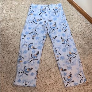 Disney Frozen Olaf Pajama Pants Medium 